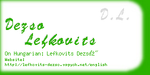 dezso lefkovits business card